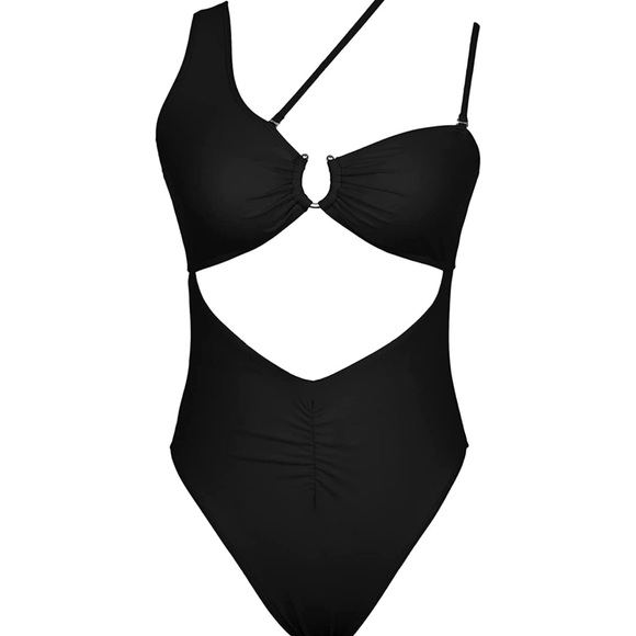 Black Cutout One-Piece Swimsuit β Size L - Picture 5 of 6